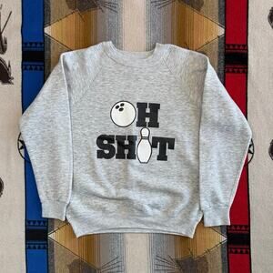 Vintage 80s Bowling Oh Sh*t Crewneck Sweatshirt Size Large Made In USA Funny
